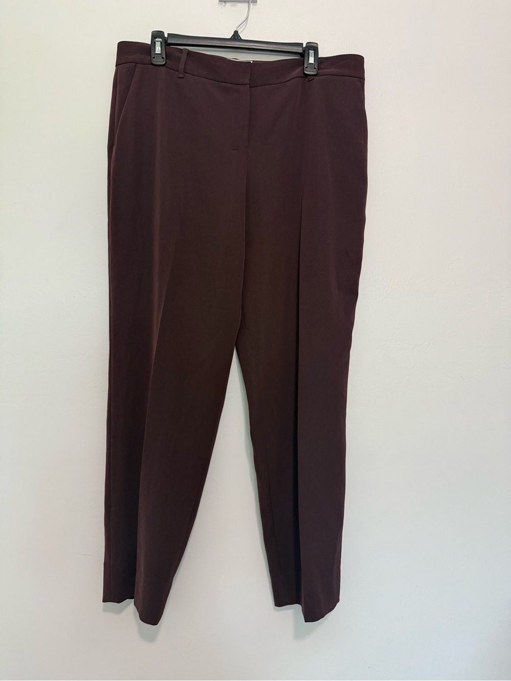 MM.LaFleur  Dress Pants Womens 14 Quiet Luxury Workwear Trousers  Brown/Burgundy